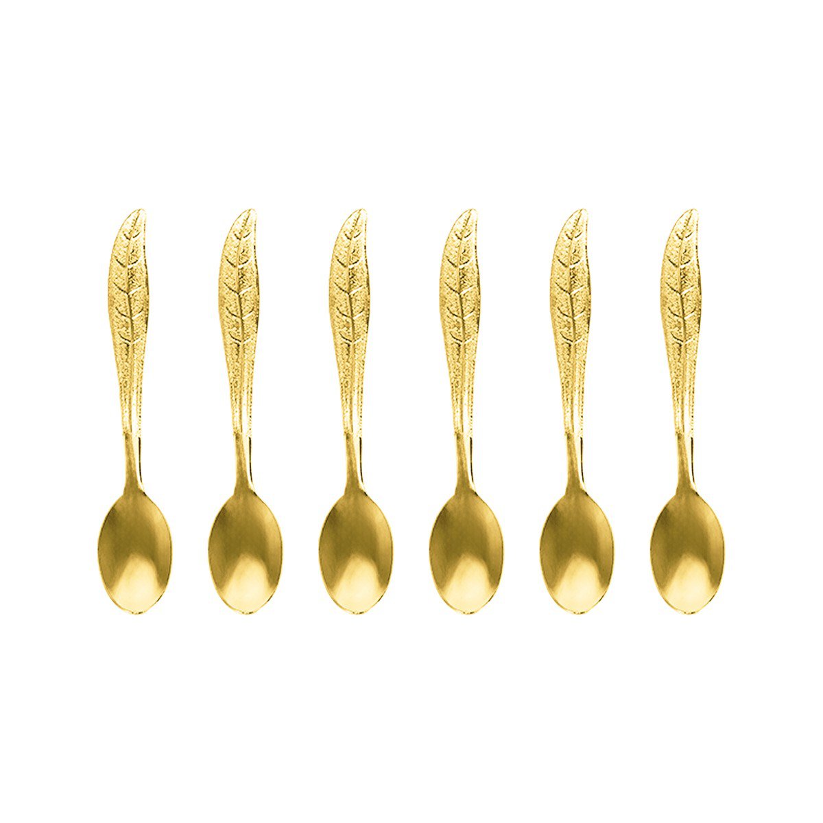 Theelepels goud metaal set van 6