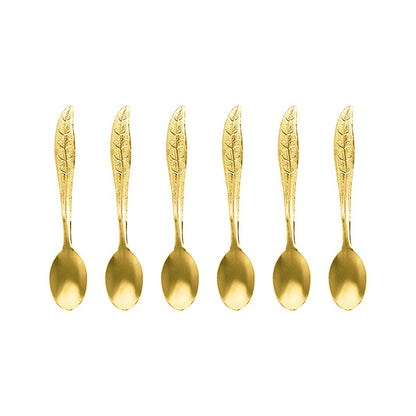 Theelepels goud metaal set van 6
