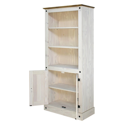 Boekenplank massief dennenhout 81x38x177 cm wit honing