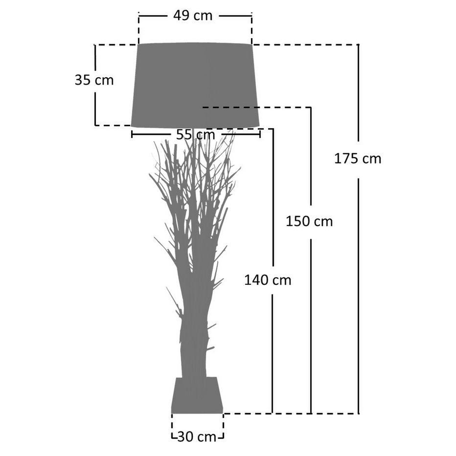 Vloerlamp drijfhout white wash 175 cm