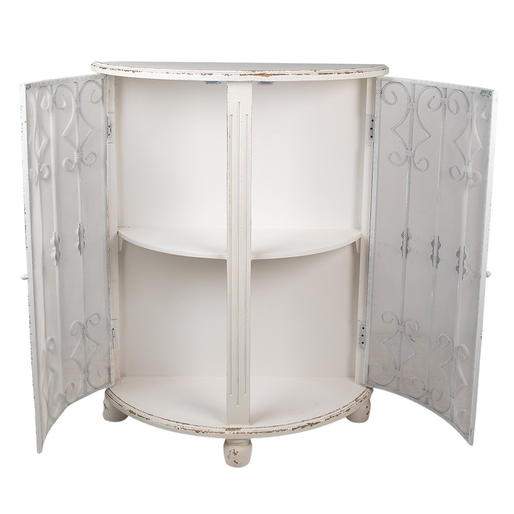 Wandkast 81x32x103 cm hout ijzer wit