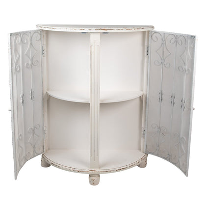 Wandkast 81x32x103 cm hout ijzer wit