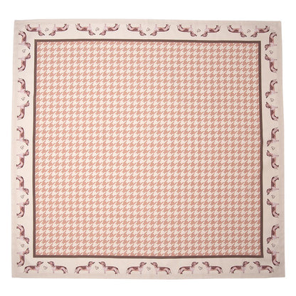 Tafelkleed 150x150 cm katoen bruin teckel
