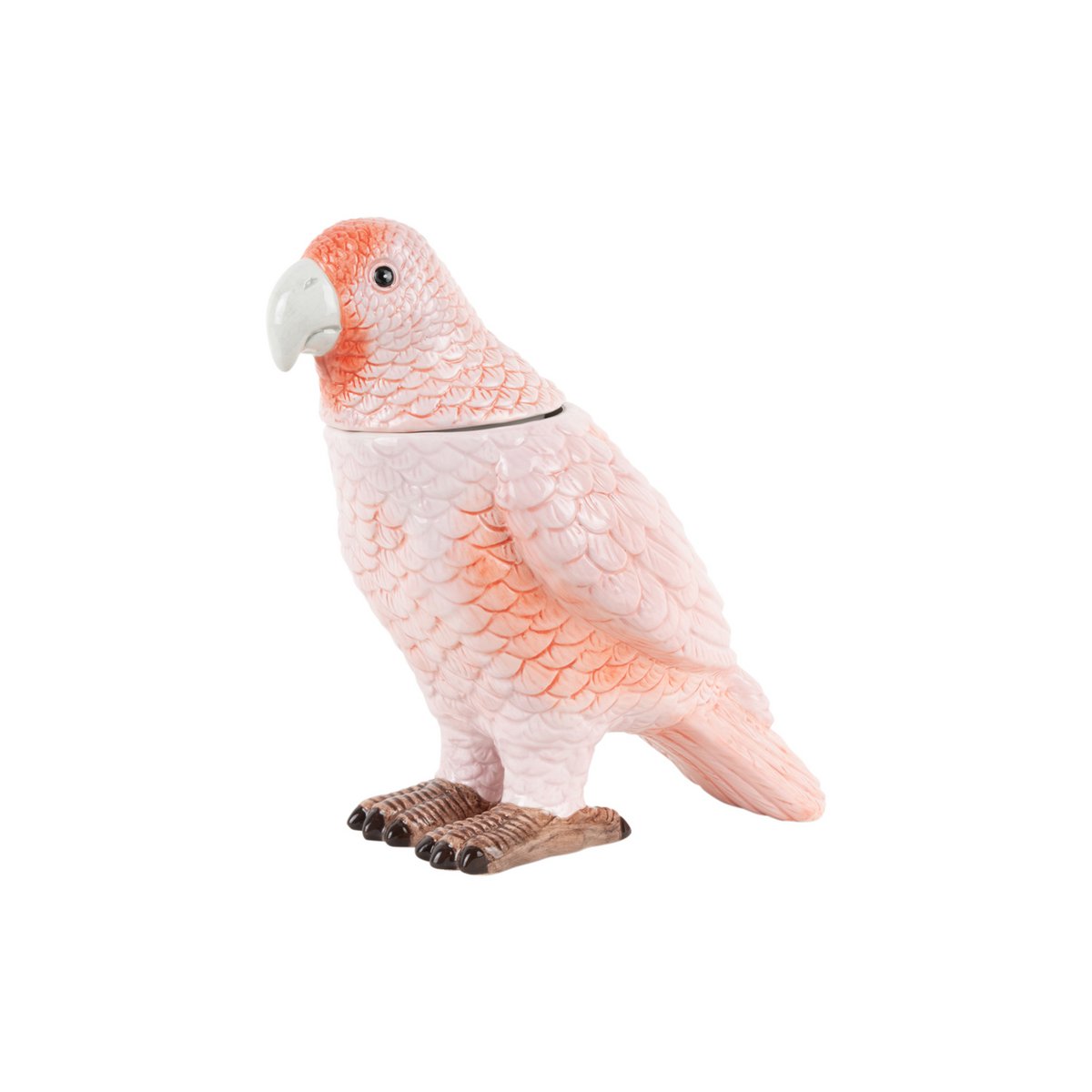 Voorraadpot vogel roze keramiek 12x23x21 cm