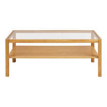 Lourmarin Coffee Table, oak/oak veneer/tempered glass, natural, 110x60x45 cm
