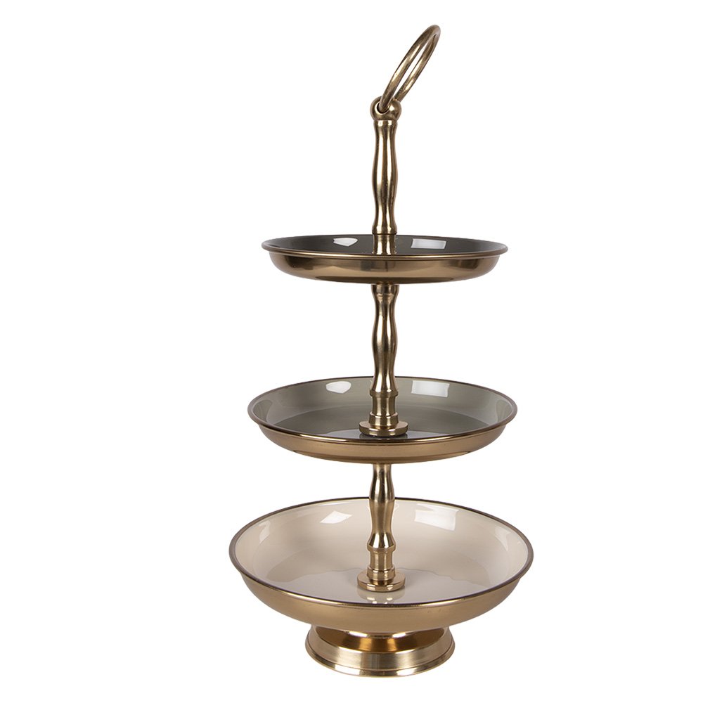 Etagère 3 laags Ø18x35 cm grijs