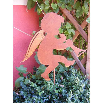 Rust-colored decorative Christmas angel figure with double wings