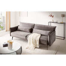 3-zits bank fluweel grijs 207x86x88 cm
