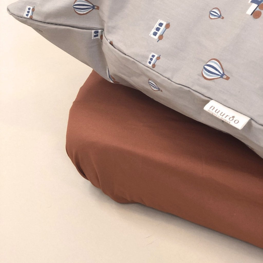 Babylaken 60x120+20 cm biologisch katoen percal caramel café