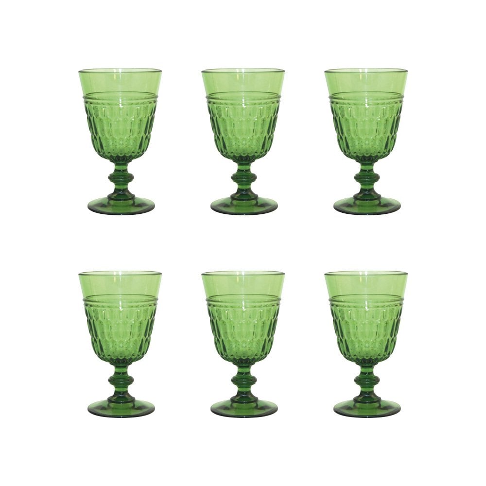 Wijnglazen set van 6 acryl groen