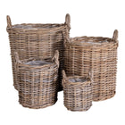 Opbergmanden set van 4 kubu rotan
