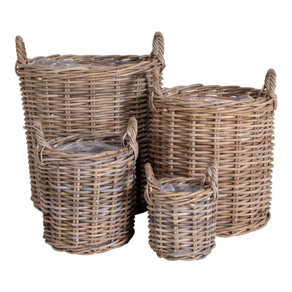 Opbergmanden set van 4 kubu rotan
