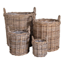 Opbergmanden set van 4 kubu rotan