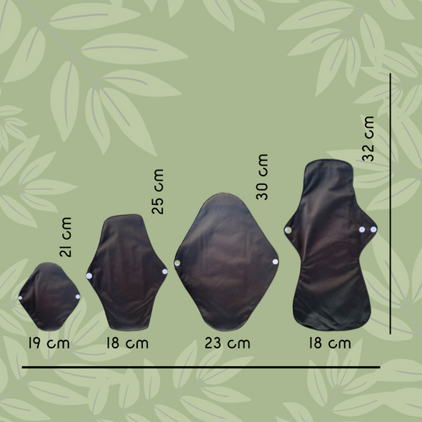 Herbruikbaar maandverband duo pack L 18x26 cm bamboe
