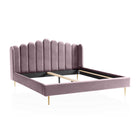 Schelpenbed 140x200 cm paars goud metaal