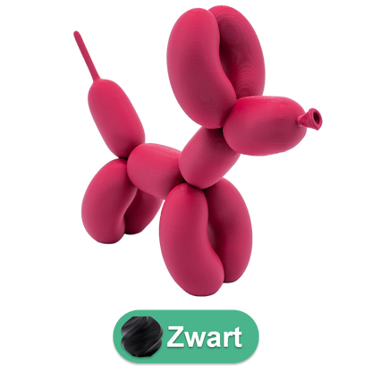 Ballon hond beeldje 20 cm zwart