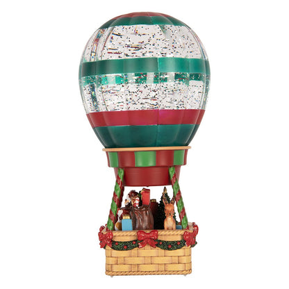 Kerstdecoratie met LED-verlichting en muziek Luchtballon 13x13x25 cm / 3xAAA Bruin Kunststof
