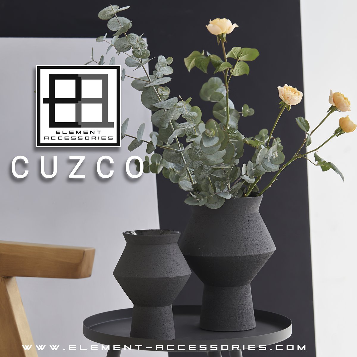 Vaas keramiek Cuzco 20ZW zwart