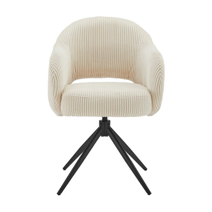 Fauteuil draaistoel cordoptiek beige