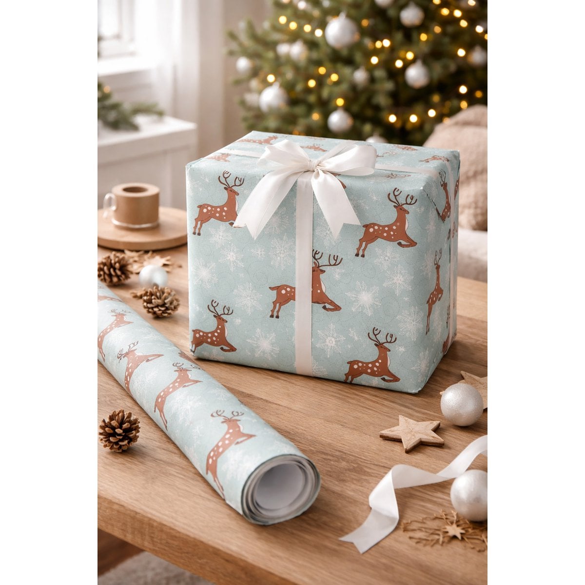 Wrapping Paper 3 Rolls 50x75 cm Blue Paper