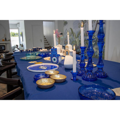 Kandelaar blauw glas 31 cm