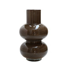 Vaas 35x20 cm glas donkerbruin