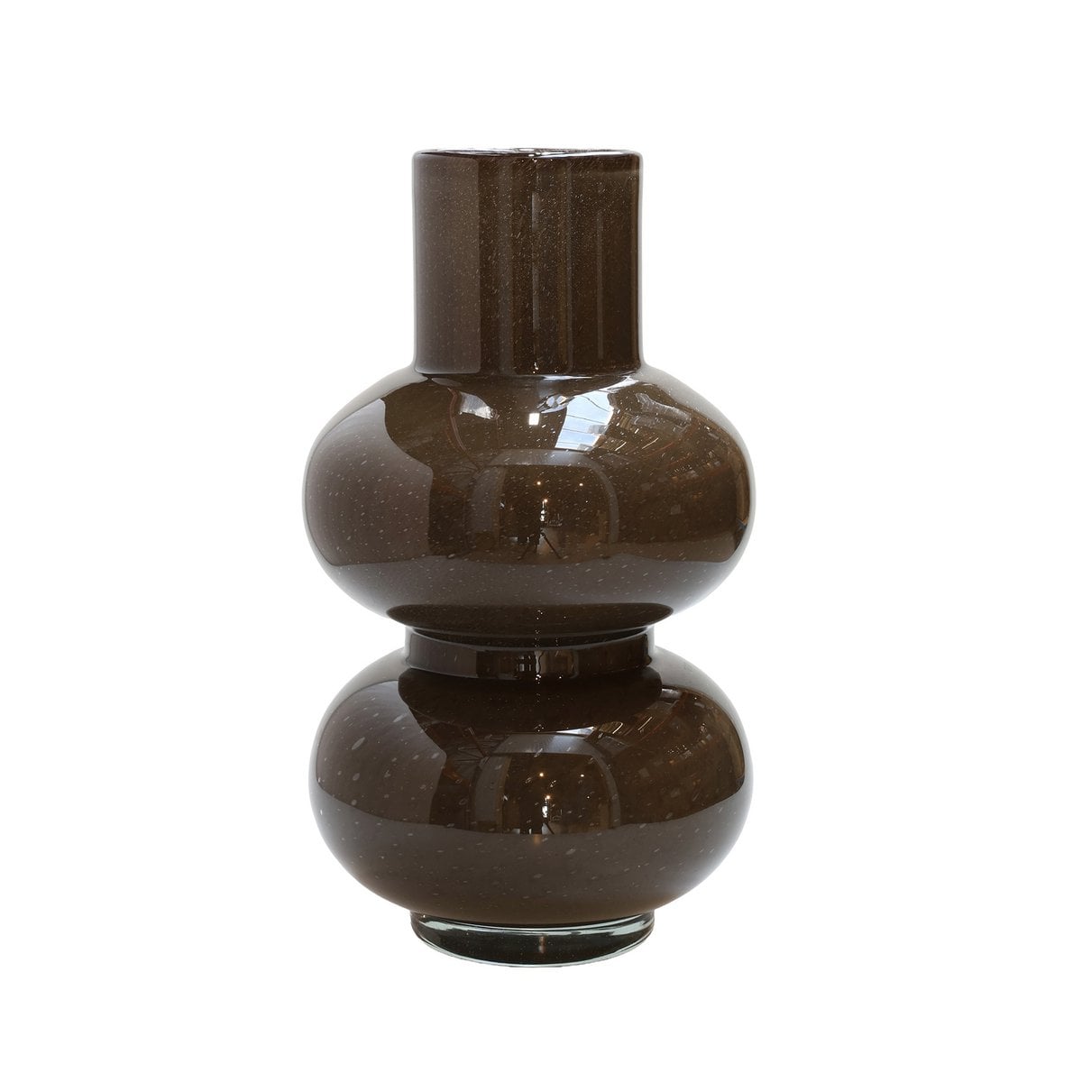 Vaas 35x20 cm glas donkerbruin