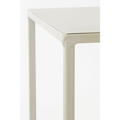 Bijzettafel set 3 metaal off-white 20x20x50 cm