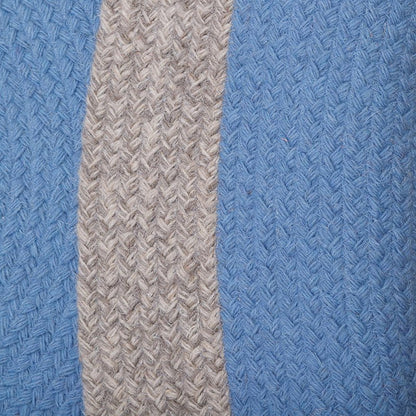 NOLAN BLAUW kindervloerkleed van gevlochten wol