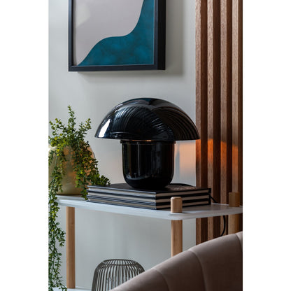Tafellamp paddestoel 29x25 cm ijzer zwart