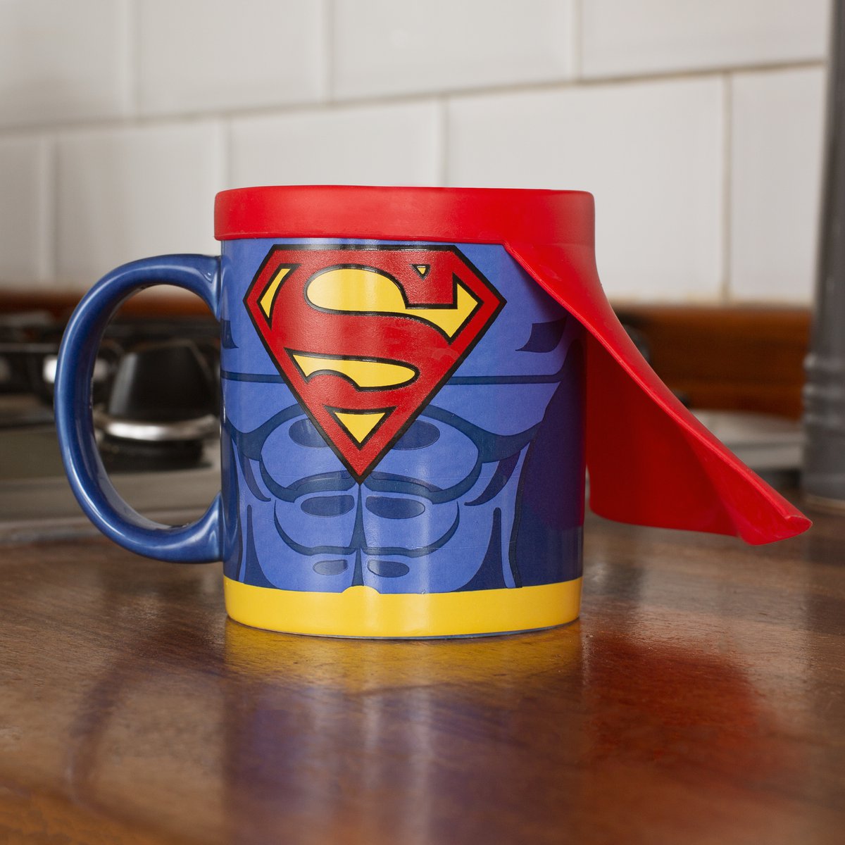 Mok Superman met cape 250 ml keramiek rood blauw