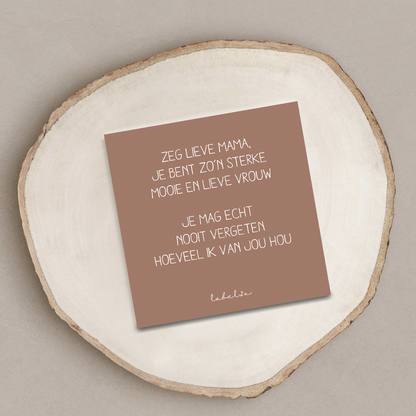 Tegeltje lieve mama 10x10 cm dibond
