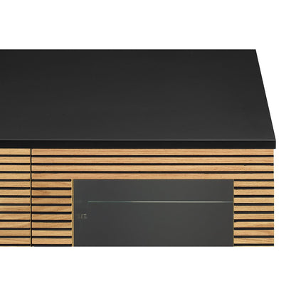 Vitrinekast 79x43x179 cm eikenfineer metaal