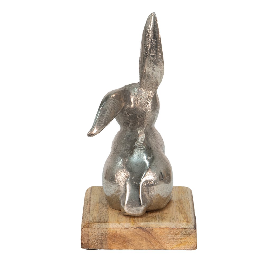 Beeld konijn 11x10x20 cm zilver aluminium
