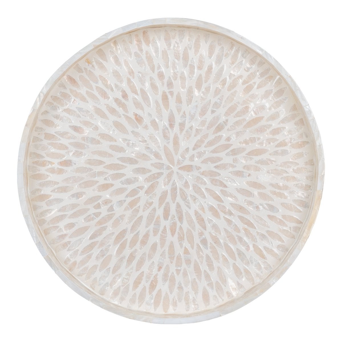 Dienblad bamboe capiz beige 40x40x3,5 cm