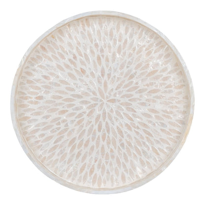 Dienblad bamboe capiz beige 40x40x3,5 cm