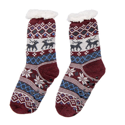 Kerstsokken 12 paar meerkleurig synthetisch anti-slip