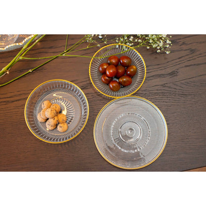 Goldline 16x16x2cm striped dessert plate