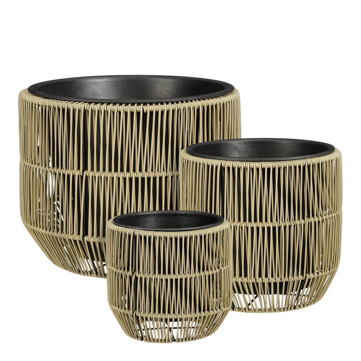 Bloempot set groen 3 stuks Ø22-36 cm plastic