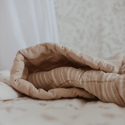 Babydeken 100x140 cm katoen omkeerbaar beige