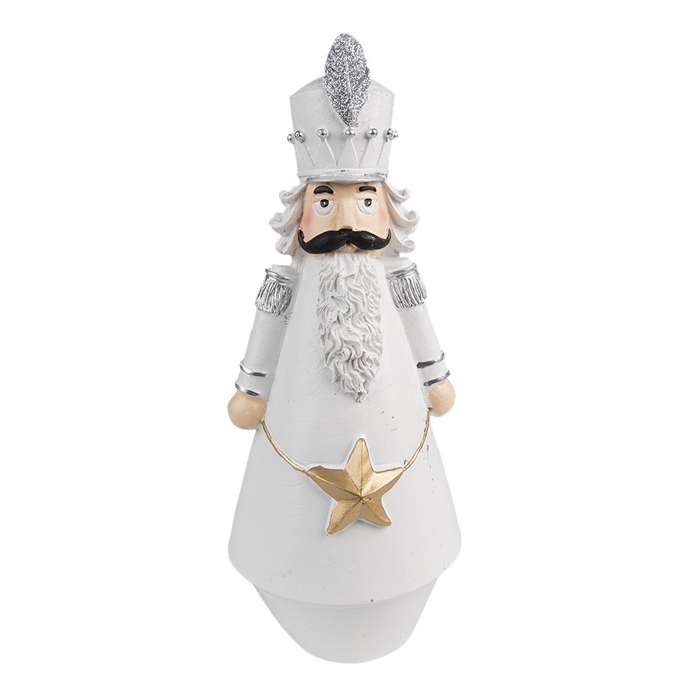 Christmas Decoration Nutcracker 24 cm White Plastic