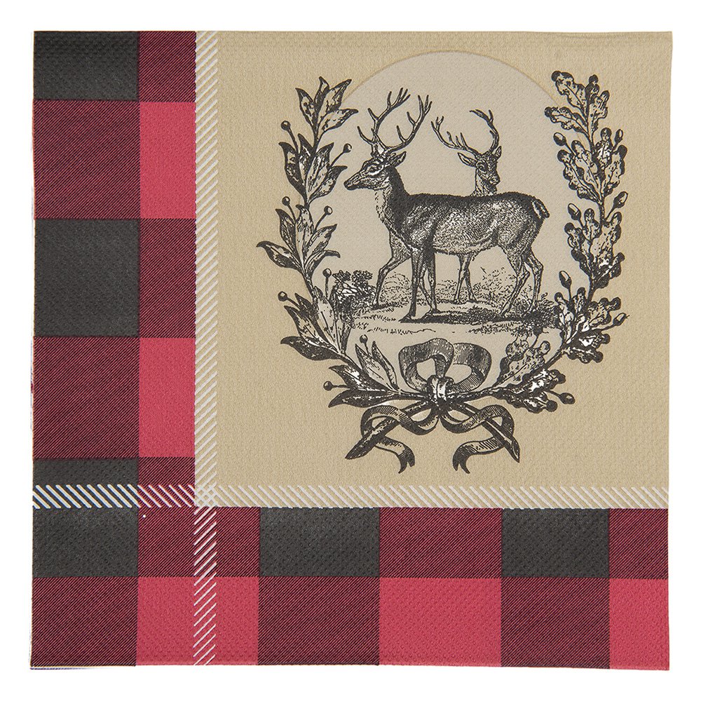 Servetten papier 20 stuks 33x33 cm rood