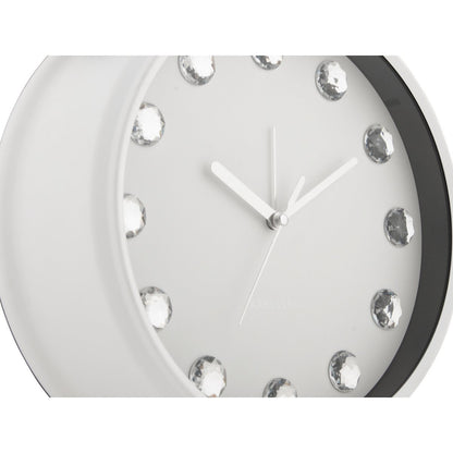 Wekker Karlsson Glam Diamonds XL 24x31x24 cm wit
