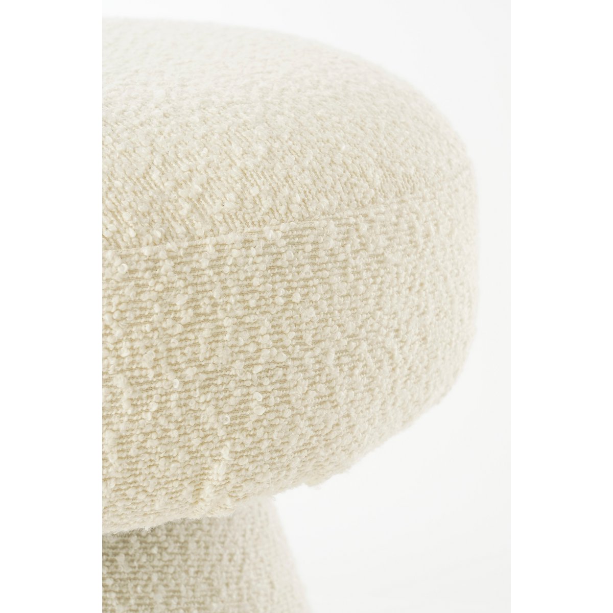 Poef H46 x Ø49 cm off white teddy stof
