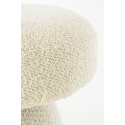 Poef H46 x Ø49 cm off white teddy stof