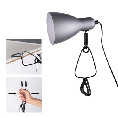Klemtafellamp Mara zilver metaal 28 cm
