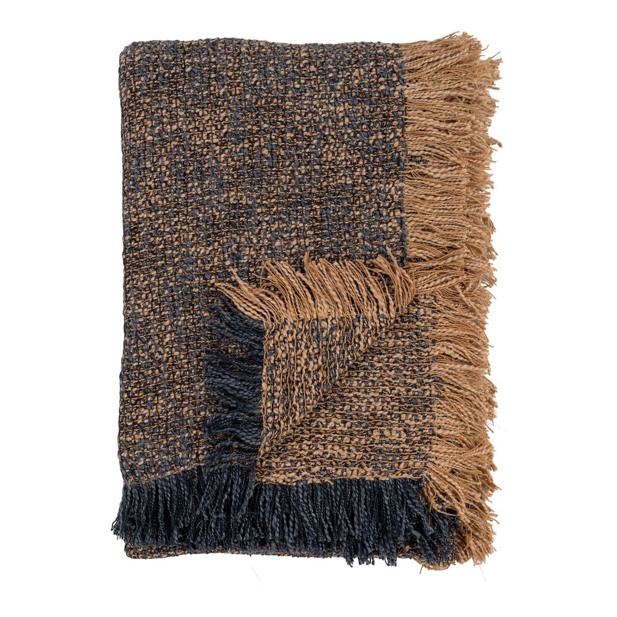 Ely Plaid - Plaid, blauw/geel, Katoen, Polyester, 130x170 cm