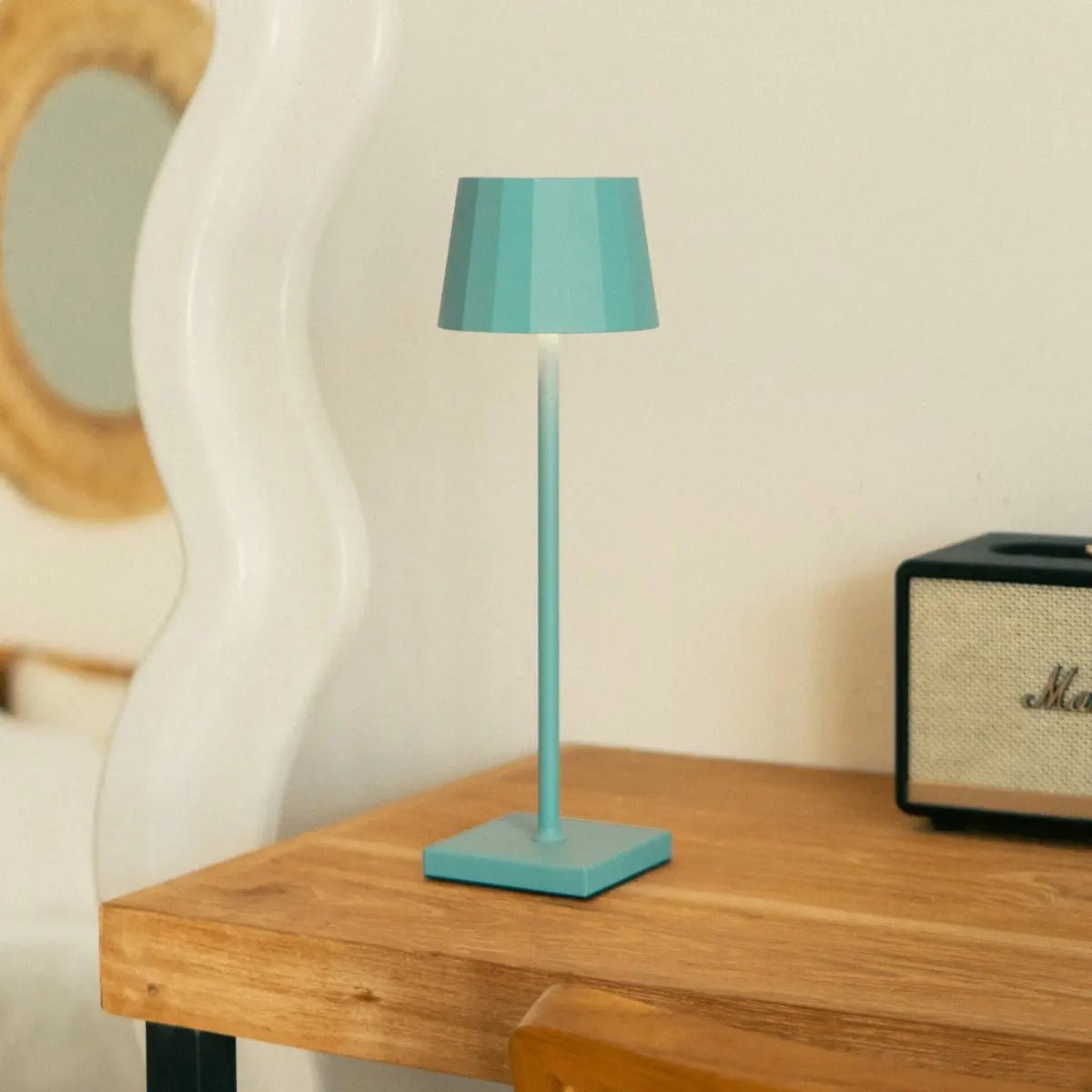 Tafellamp blauw oplaadbaar dimbaar 38 cm