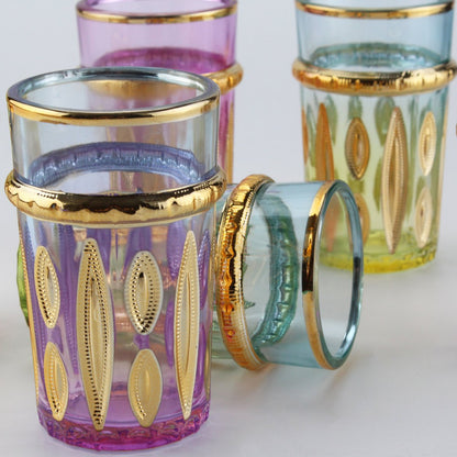 6-colored oriental teacups - lot of 6