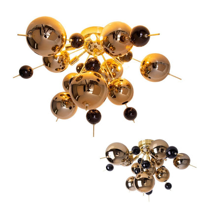 Plafondlamp Explosie Goud Met Glasballen Ø57 Cm G9 Versies